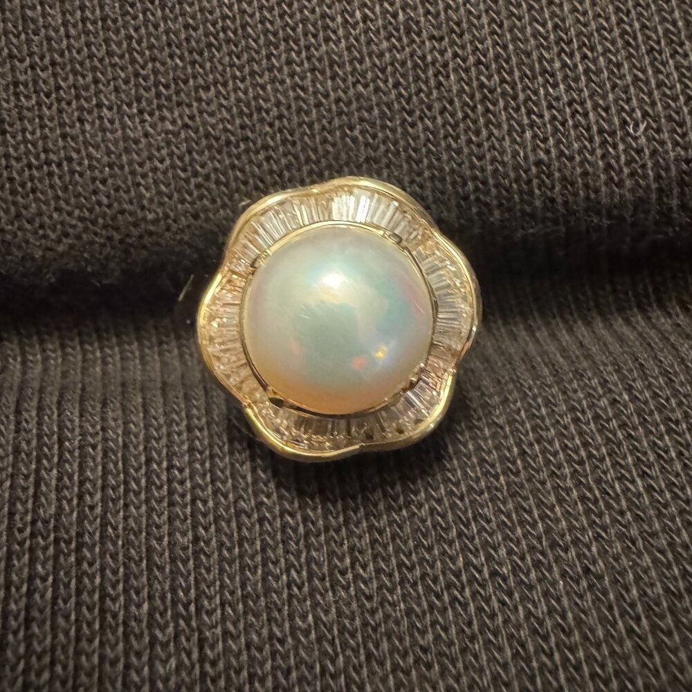 Pearl & Diamond Ring with appraisal